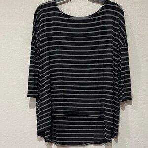Fighting Eel Black & Gray Striped Long Sleeve Top